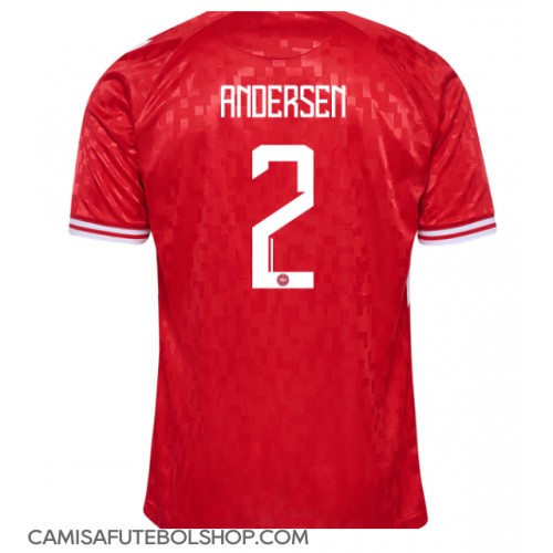 Camisa de time de futebol Dinamarca Joachim Andersen #2 Replicas 1º Equipamento Europeu 2024 Manga Curta